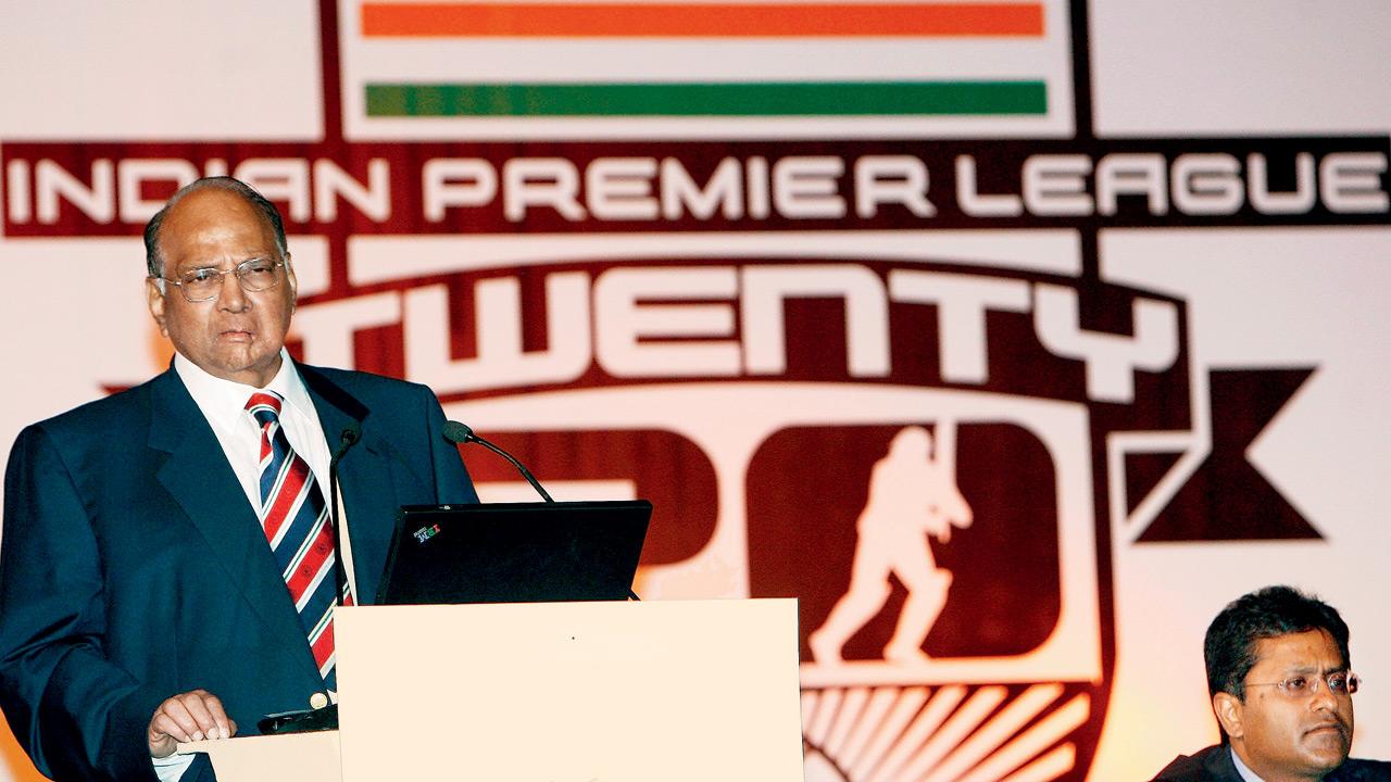 Sharad Pawar and (extreme right) Lalit Modi in the IPL’s infancy