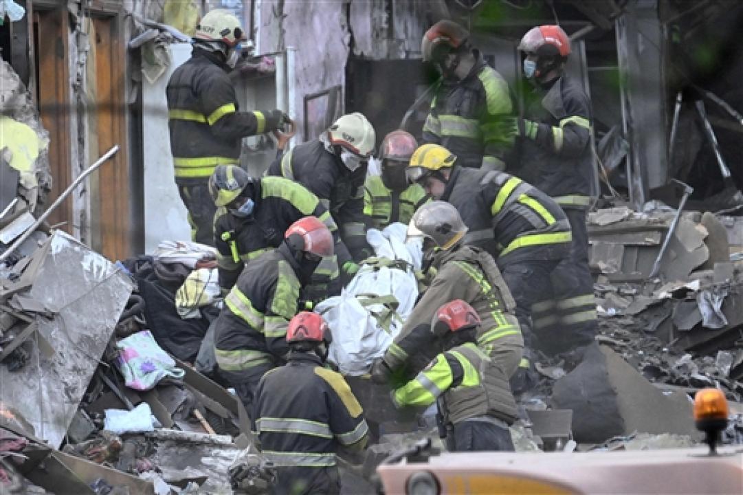 IN PHOTOS: Nine killed as massive Russian airstrike hits Kyiv overnight