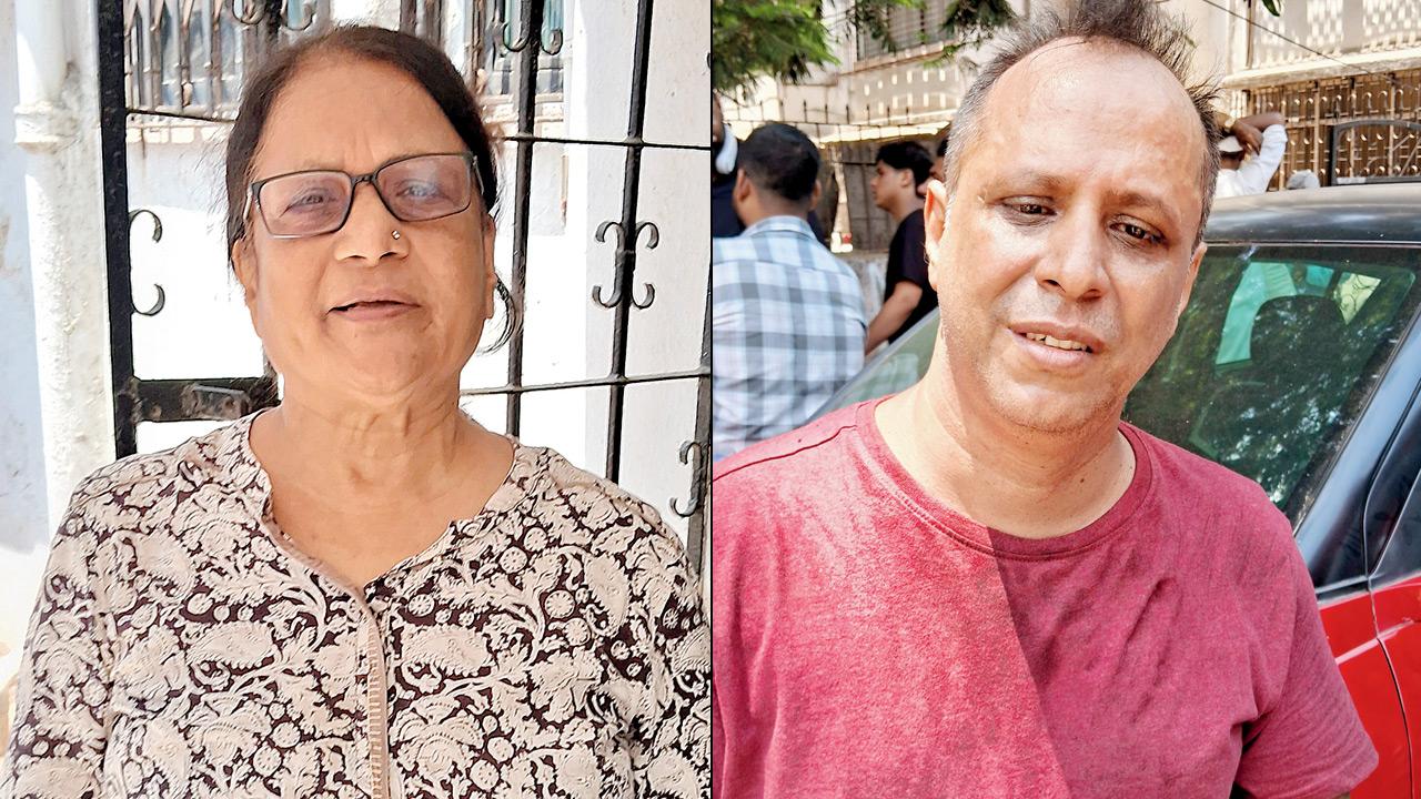 Roma Ahuja, a resident of the May Queen; (right)  Mahiwal Sisodia, who ran four mobile accessories shops on the mall’s second floor