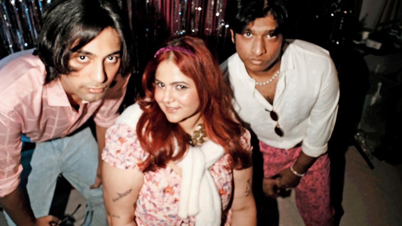For Shrea Suresh (centre) and duo Donanki consisting of Vedant Deshmukh (left) and Parth Mundhe (right)—their latest EP Ajab Si Gypsy was influenced by icon Nazia Hassan—giving birth to their disco-retro-pop sound. PIC COURTESY/Shrea Suresh