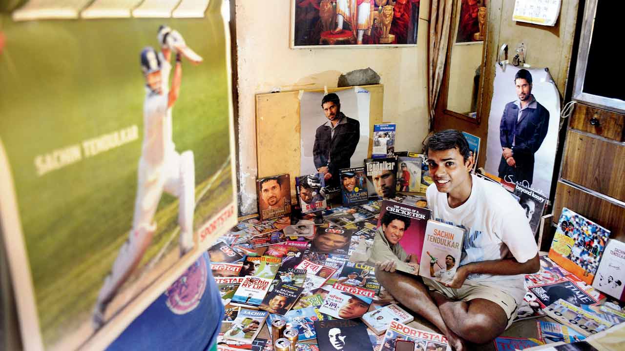 Abhishek Satam with his collection of memorabilia. Pic courtesy/Abhishek Satam