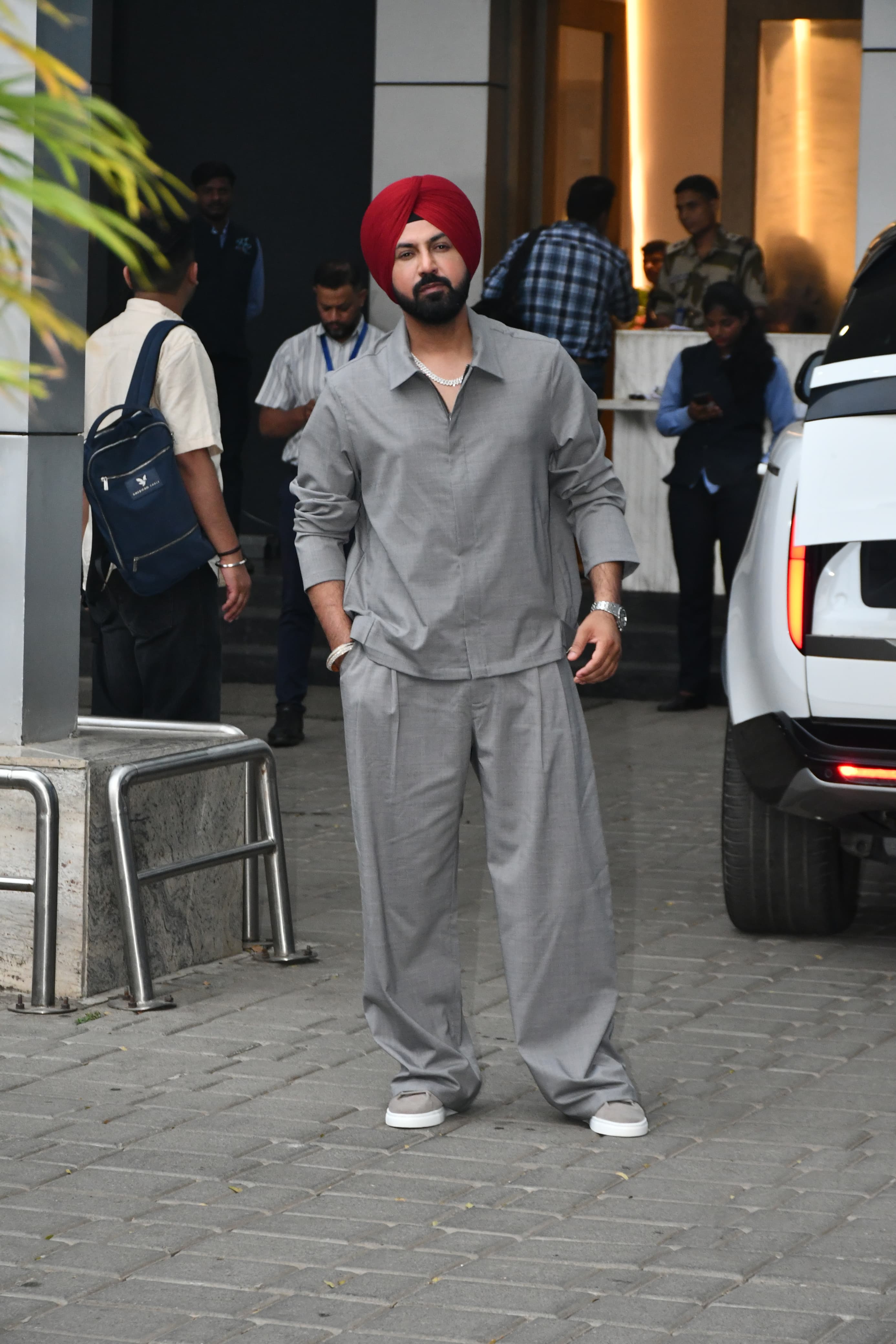 Gippy Grewal looked smart in his grey-on-grey airport outfit as he jetted off from the city