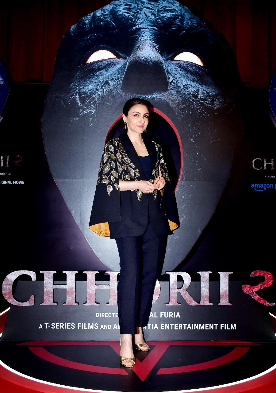 Soha Ali Khan looked stunning in a beautiful black outfit as she attended the Chhorii 2 trailer launch