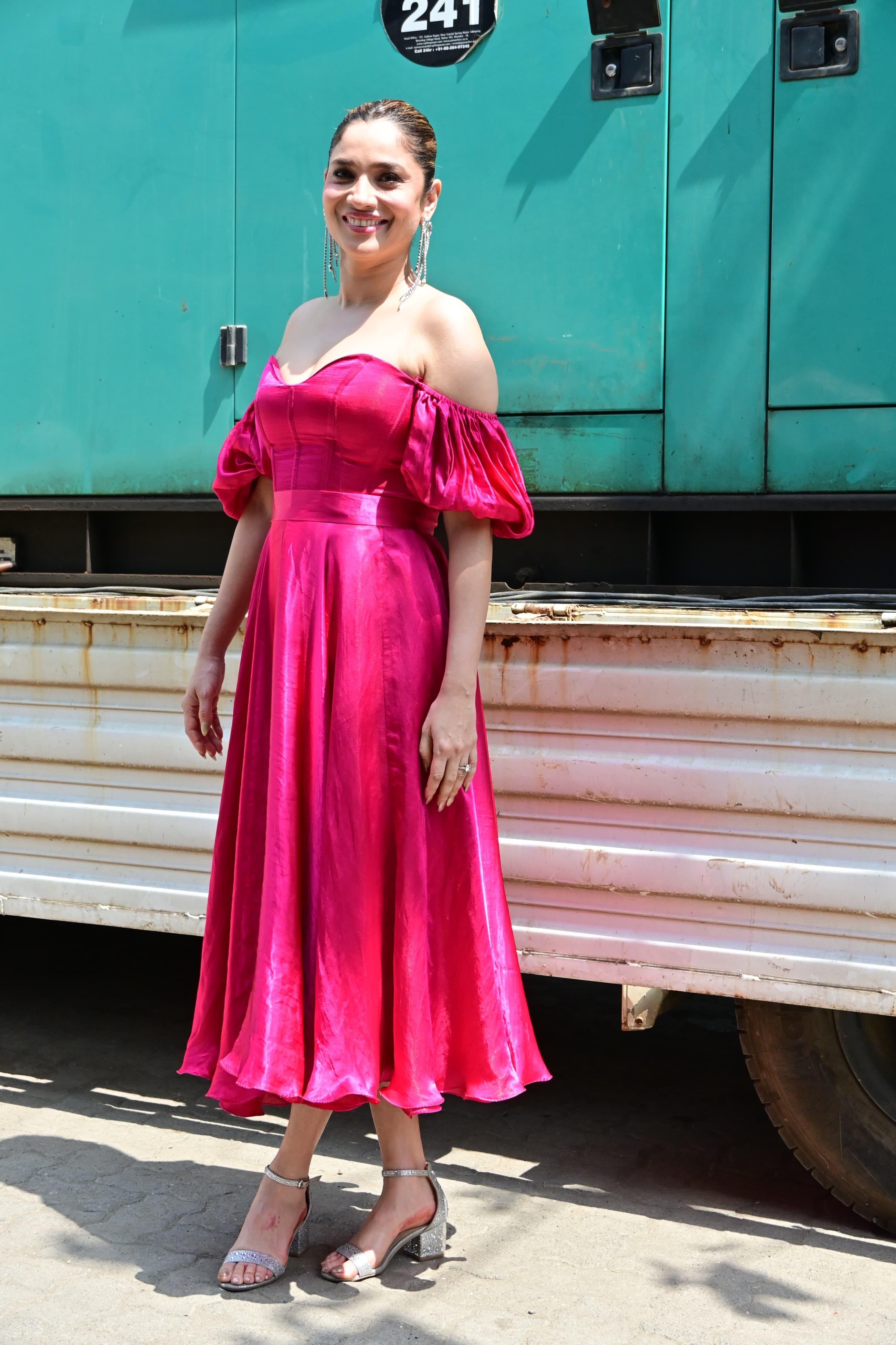 Ankita Lokhande was smiling bright; the actress stunned in a pink dress.