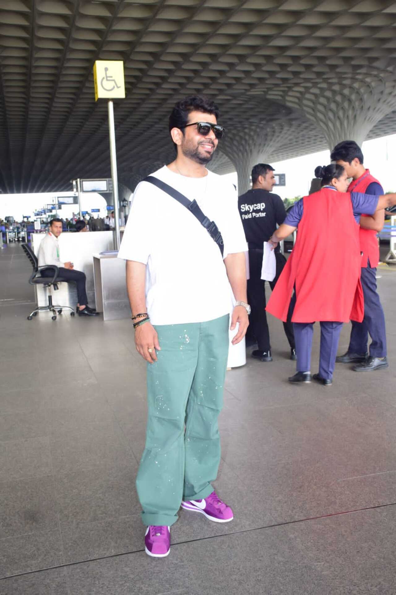 Vineet Kumar Singh was smiling ear to ear as he was snapped at Mumbai airport's departure