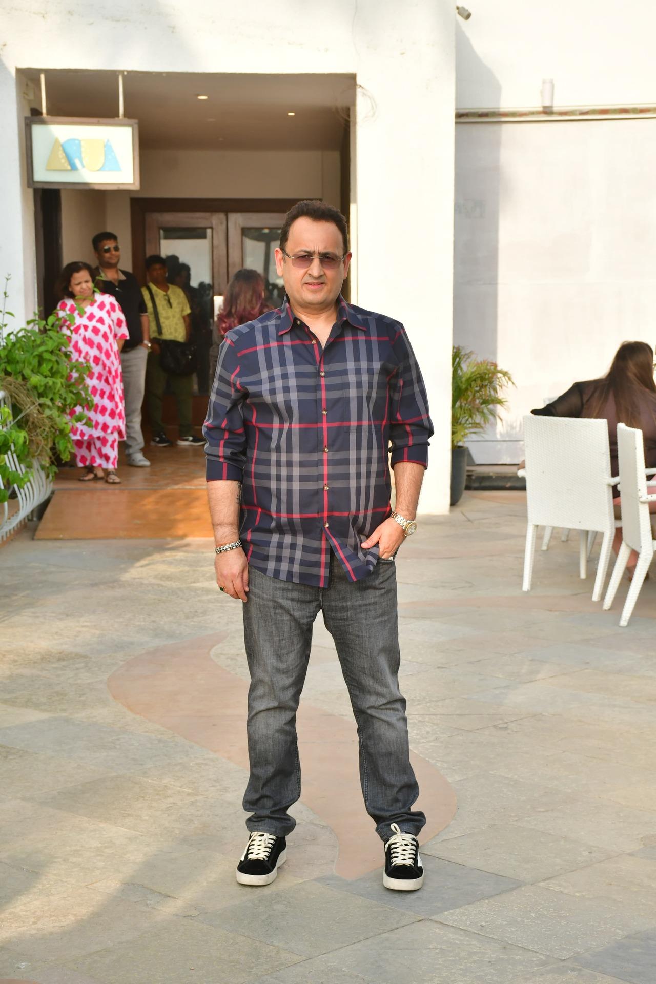 Producer Vinod Bhanushali was clicked alongside Nawazuddin Siddiqui as they promoted their upcoming film Costao, set to premiere on 1st May