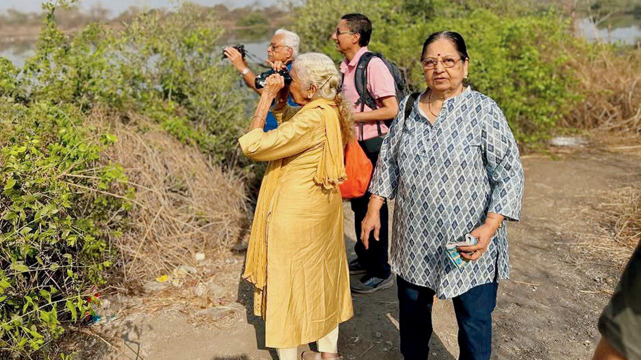 Senior citizens birdwatch. PIC COURTESY/ADHATA TRUST ON INSTAGRAM