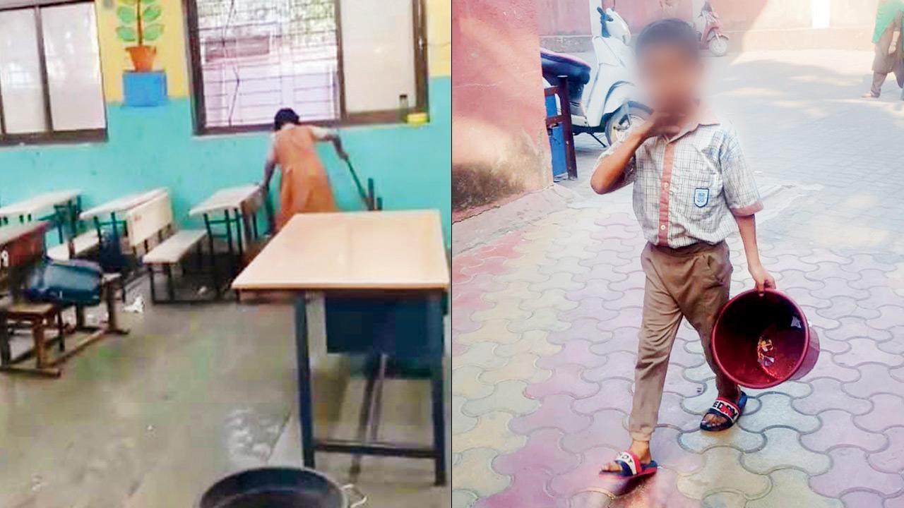 Students filmed sweeping classroom: Parents shocked, BMC says ‘teaching values’