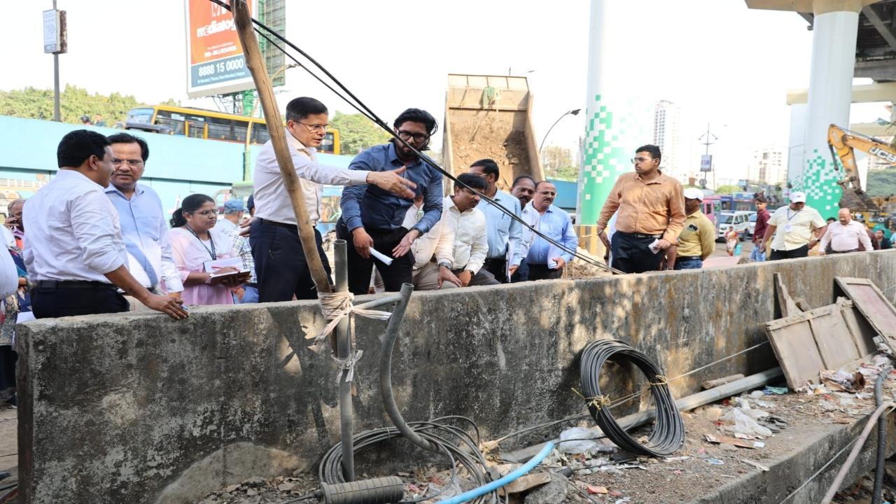 Civic commissioner Saurabh Rao inspects ongoing road repair works in Thane 