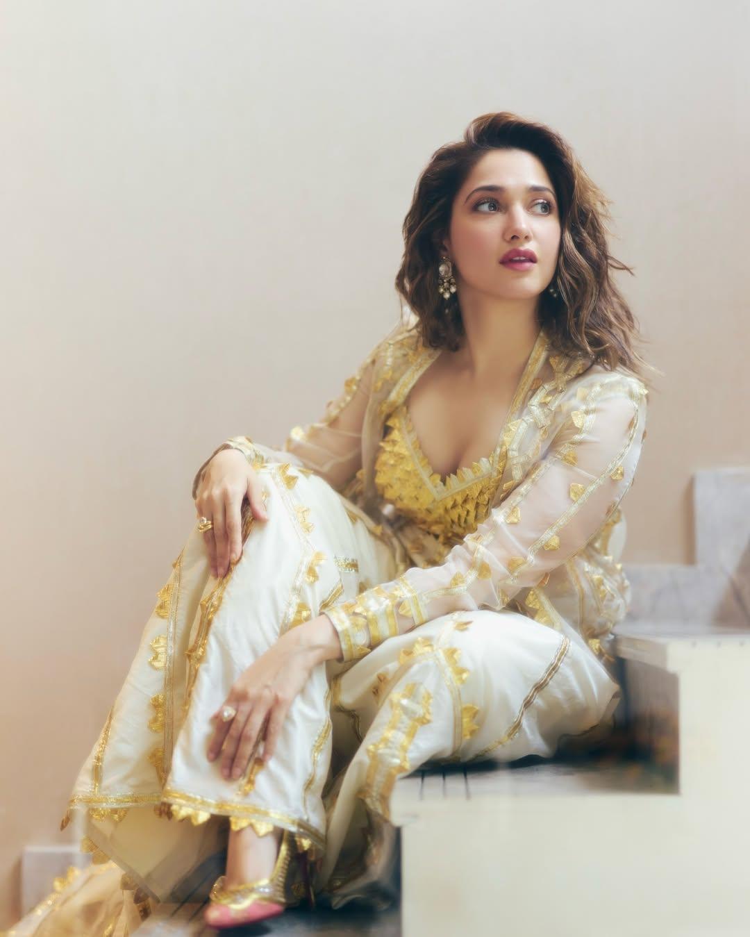 Tamannaah yet again killed it with another stunning appearance. In this look, she wore a heavy suit