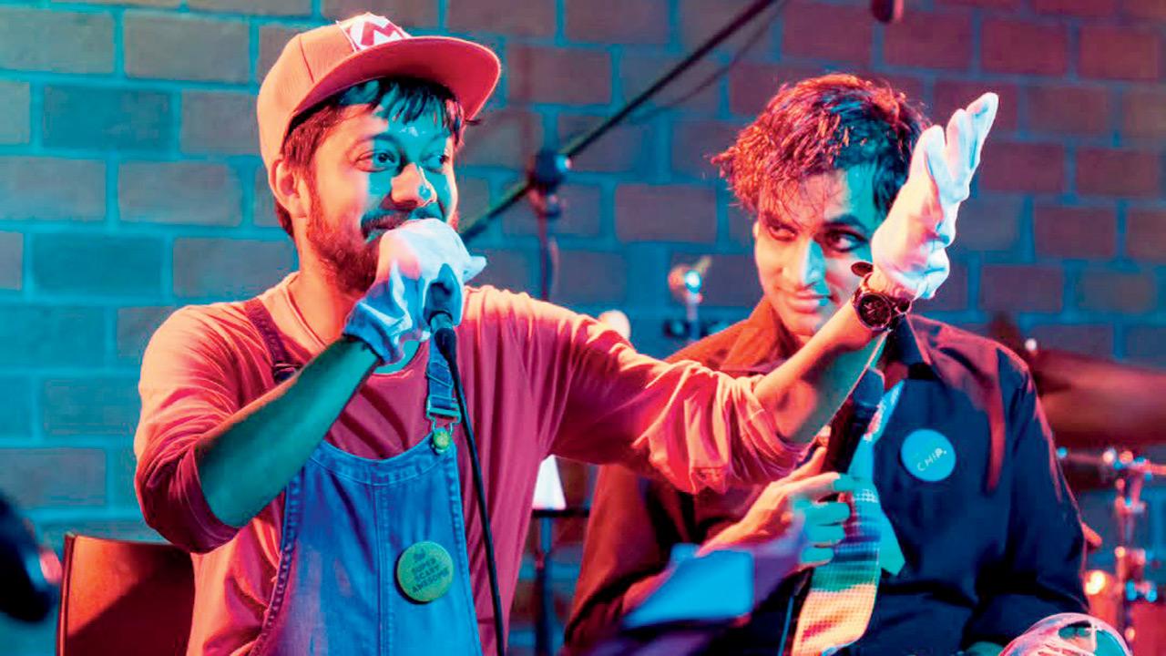 Tejas Menon and Dinkar Dwivedi of Geek Fruit in performance (Photo Courtesy: Instagram/@geekfruithq)
It takes three
There are pop culture geeks and then, there’s Geek Fruit, the musical trio that prides itself in being unabashed nerds. Join musicians Tejas Menon, Jishnu Guha and Dinkar Dwivedi for a deep-dive into video games, comic books, movie discussions and theories. Come prepared to sing along to a few classic theme songs.
ON April 12; 5.45 pm AT Main stage
