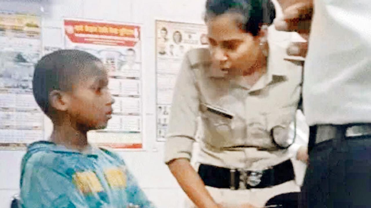 Piyush Gautam with the RPF in Jhansi. Pic/Childline Jhansi