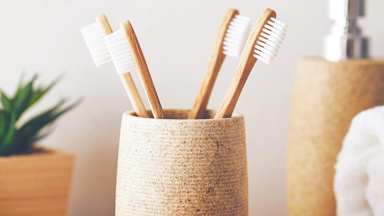 Bamboo toothbrushes. Representation pics/istock
