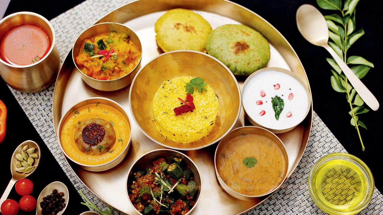 The Ayurvedic thali at the retreat