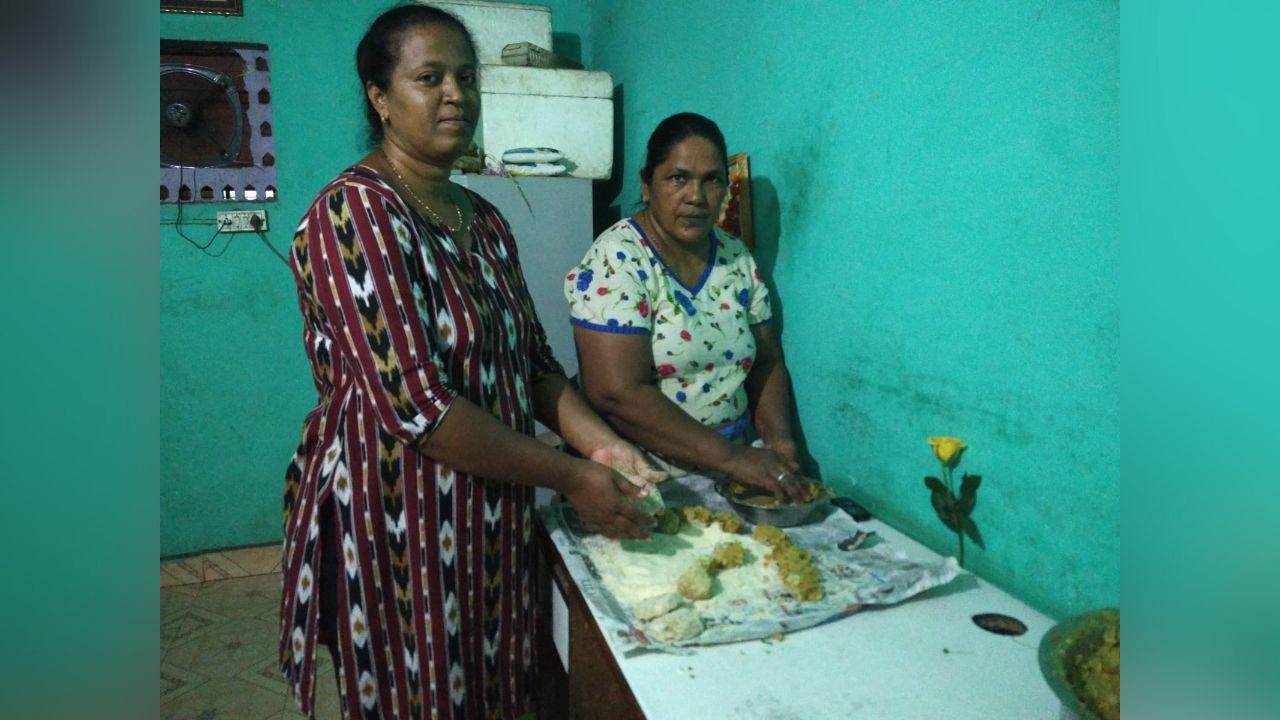 Vasai's Sunita Gonsalves started her food business of making chicken pattice pav in 2007. While the first three years were difficult, business soon picked up and she started selling as many as 150 of the delicacy per day with the help of her neighbour Rosy Correia (right)