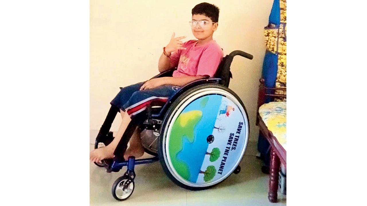 A child seated in his revamped wheelchair. PIC COURTESY/KHUSHI GANATRA