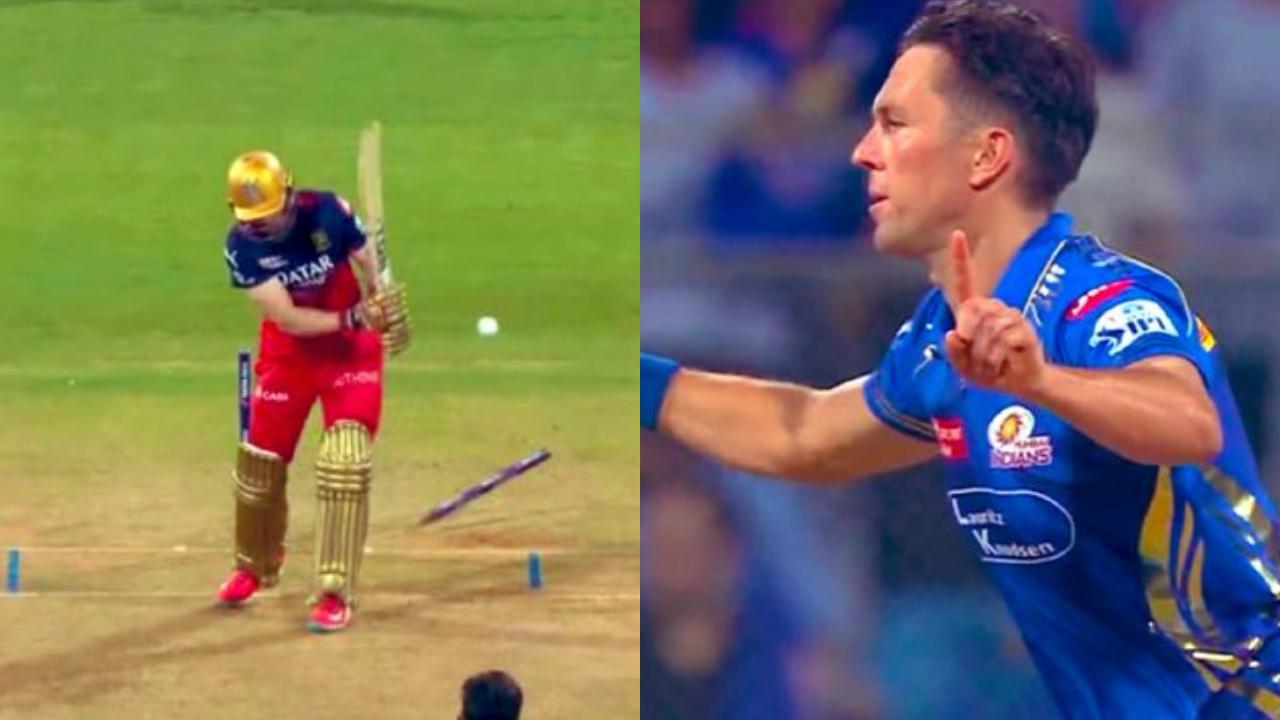 Four and revenge
On the very first ball of the match, Royal Challengers Bengaluru's opening batsman Phil Salt smashed a boundary off Trent Boult's over. However, on the very next ball, the Mumbai Indians' star pacer wreaked vengeance by hitting the stumps and having Salt walk back to the pavilion