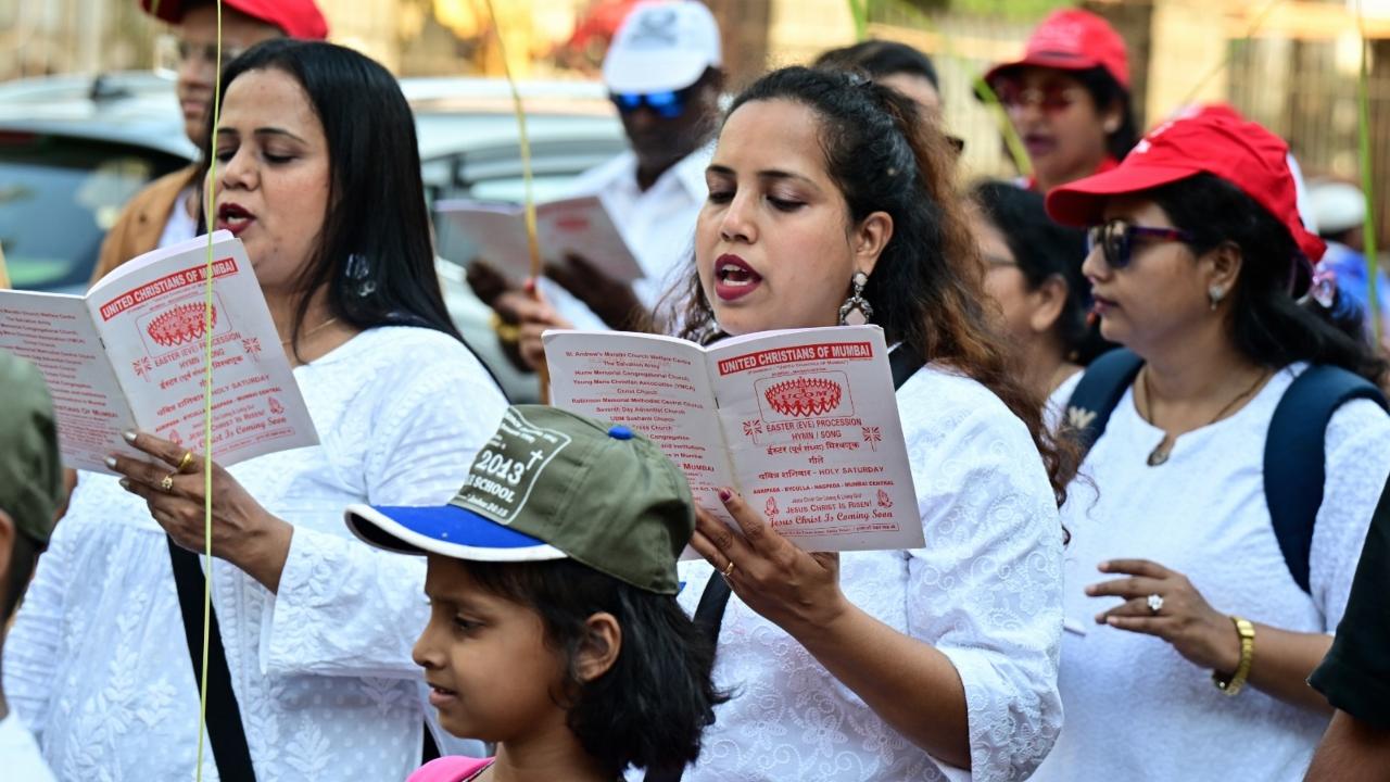 Worshippers from the Christian community attend the midnight and early morning Easter Masses across the world
