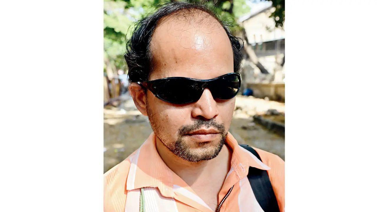 Raju Waghmare, 46, a visually impaired activist from Airoli who commutes daily to JJ Hospital