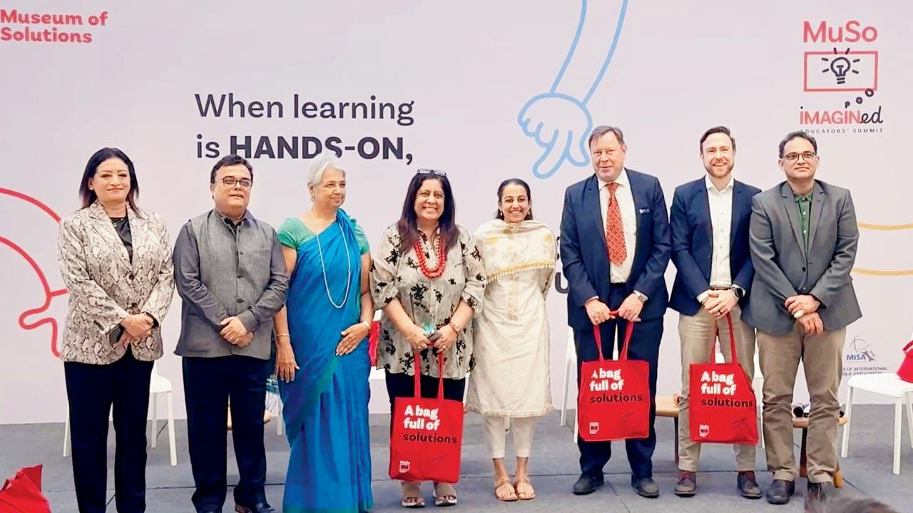 (From left) Priya Anand, Ujjwal Anu Chowdhury, Mona Seervai, Dr Swati Popat, Museum of Solutions founder Tanvi Jindal-Shete, Howard Gee, Todd Bazley, and moderator Sudarshan Rodriguez