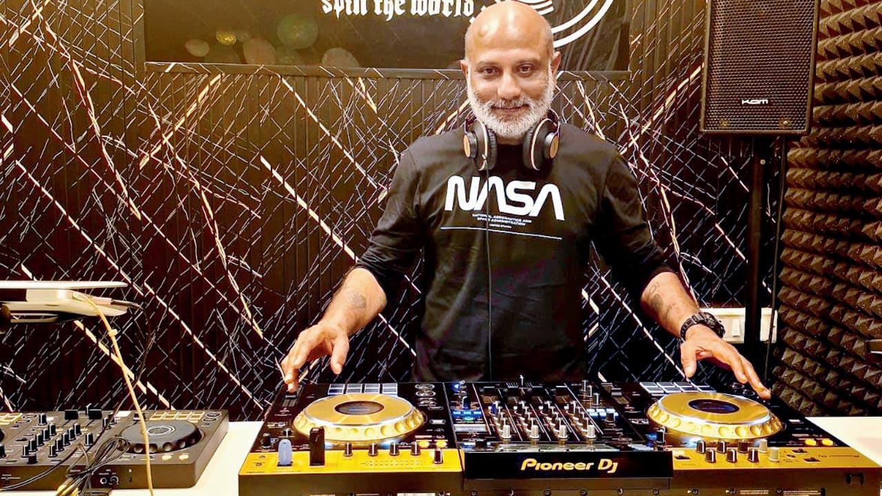 Navin Bhat works on a console at the institute. Pic Courtesy/DJ institute 