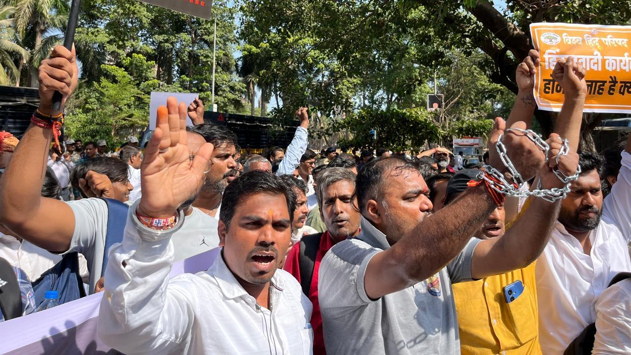 The rally was organised against the backdrop of incidents reported in Vakola and Wadala areas of Mumbai