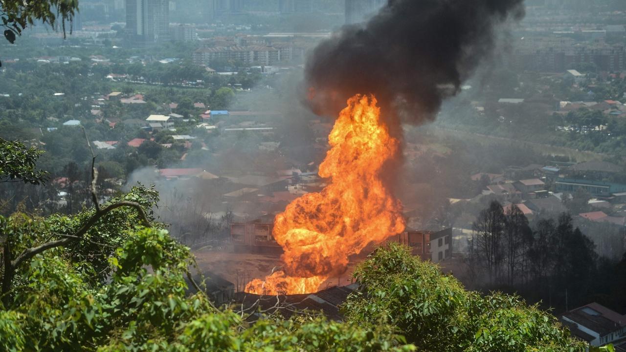 While the early morning blaze was coming under control in the afternoon, more than 100 people were injured, the fire department told AFP