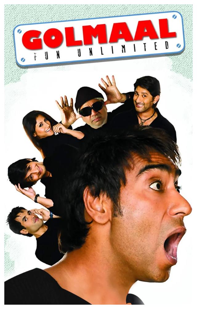 We cannot start this list without mentioning the OG film; Golmaal is a household name. Ajay as Gopal, a sarcastic guy who leads his close friends into choas