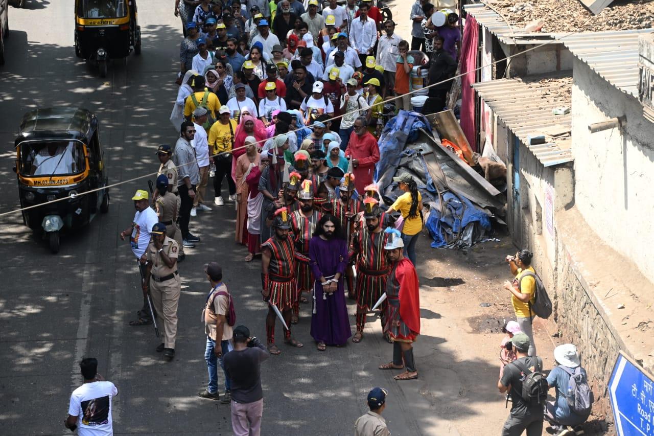 Hundreds gathered to witness the depiction of Jesus’ suffering, crucifixion and resurrection.