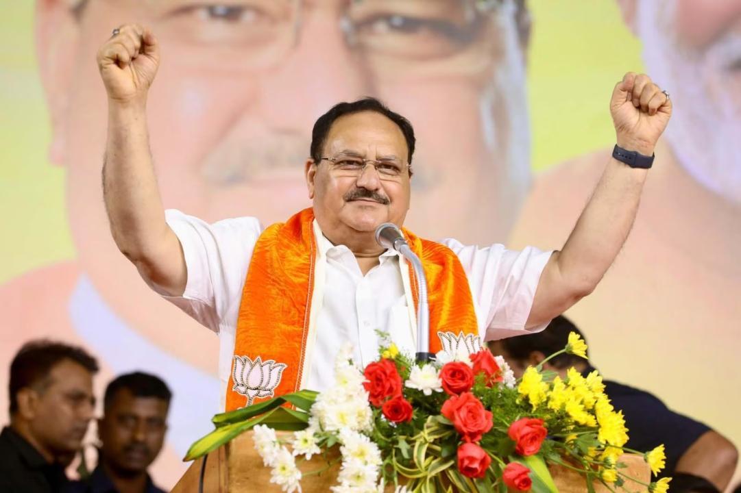 Delhi: Union Minister JP Nadda hoists BJP's flag on party's Foundation Day