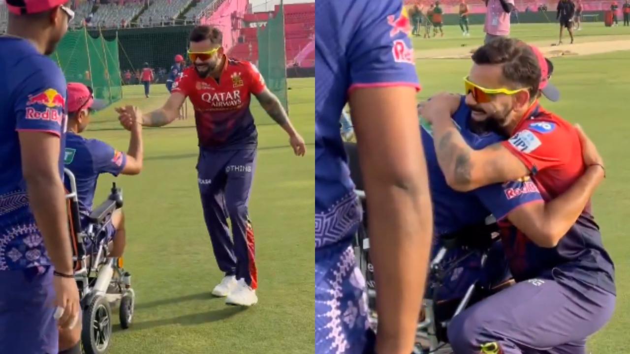 WATCH: Kohli greets Dravid with warm embrace before Royals vs Challengers game