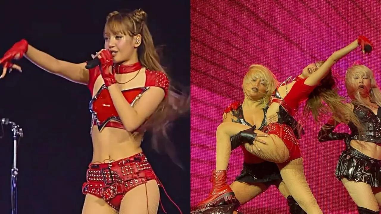 BLACKPINK's Lisa performed her renowned solo, Elastigirl, wearing a racy red outfit and showcasing bold dance moves. Her bandmate Rose was also in the crowd cheering for her. Read full story here