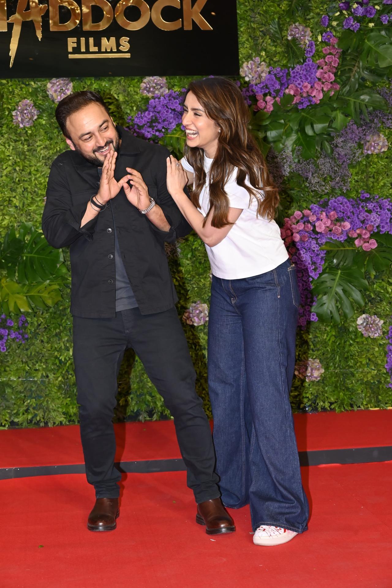 Shraddha Kapoor and Stree director Amar Kaushik could not control their laughter as they attended the party