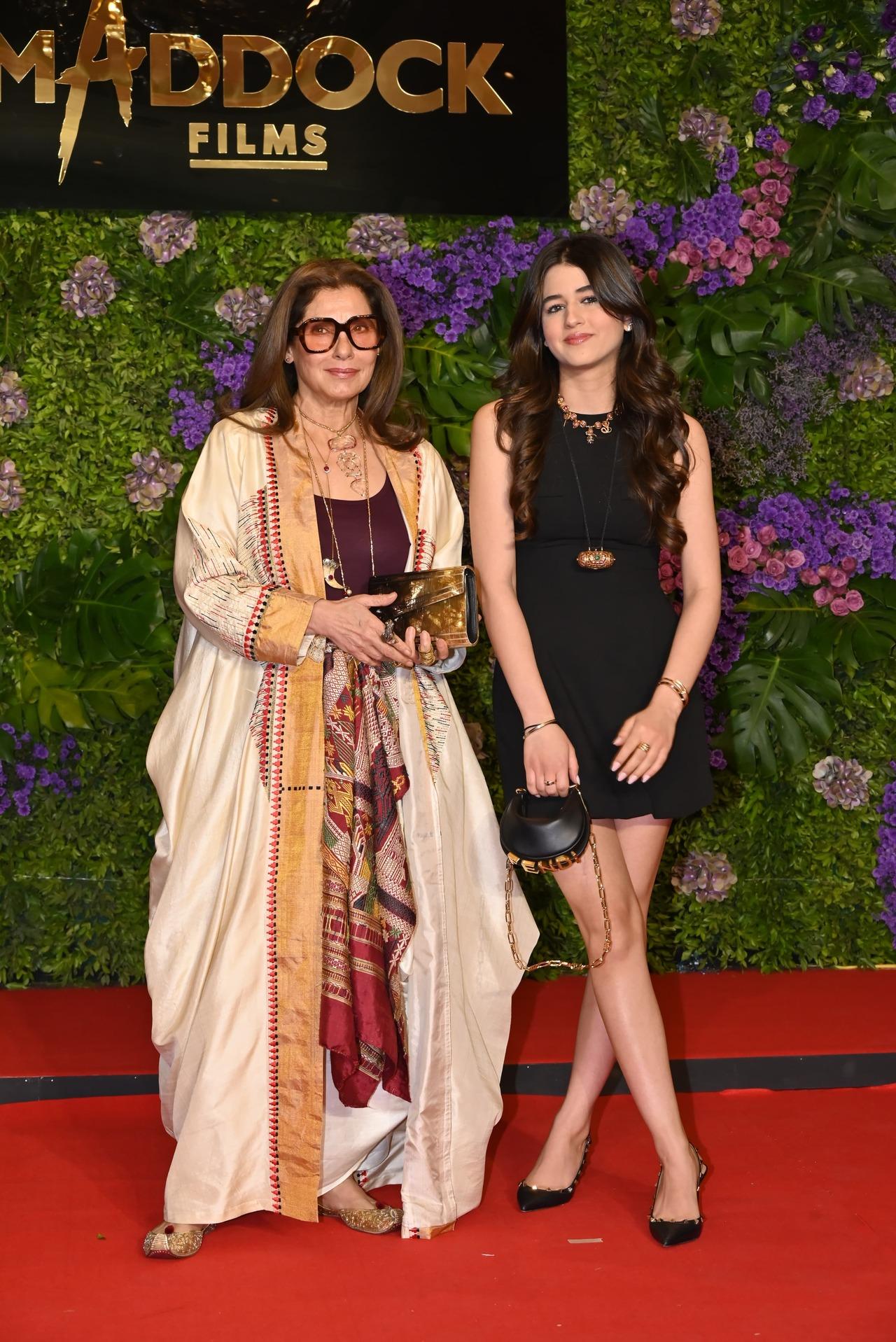 Dimple Kapadia attended the party with her granddaughter Naomika Saran