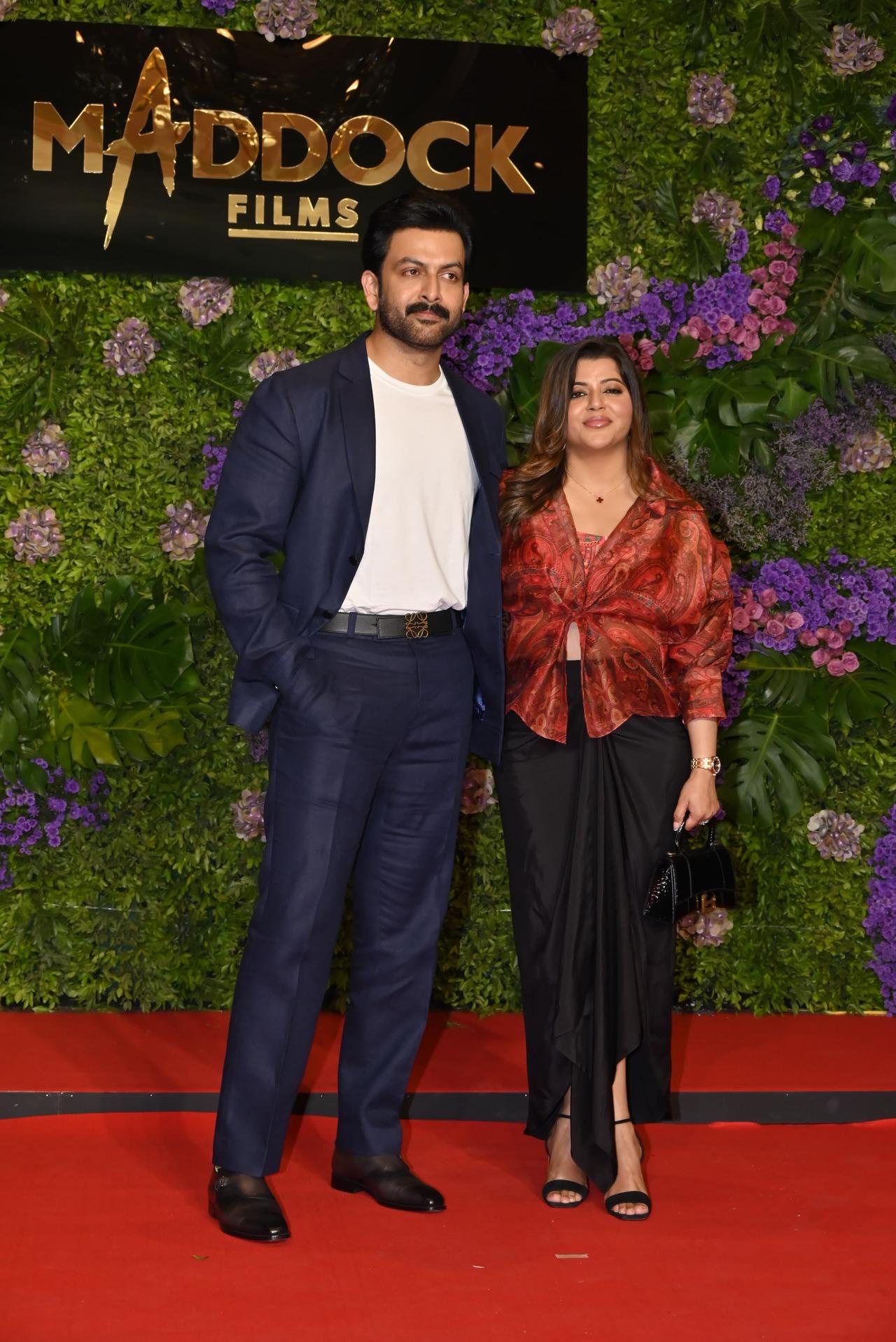 South superstar Prithviraj Sukumaran with his wife Supriya also graced the party