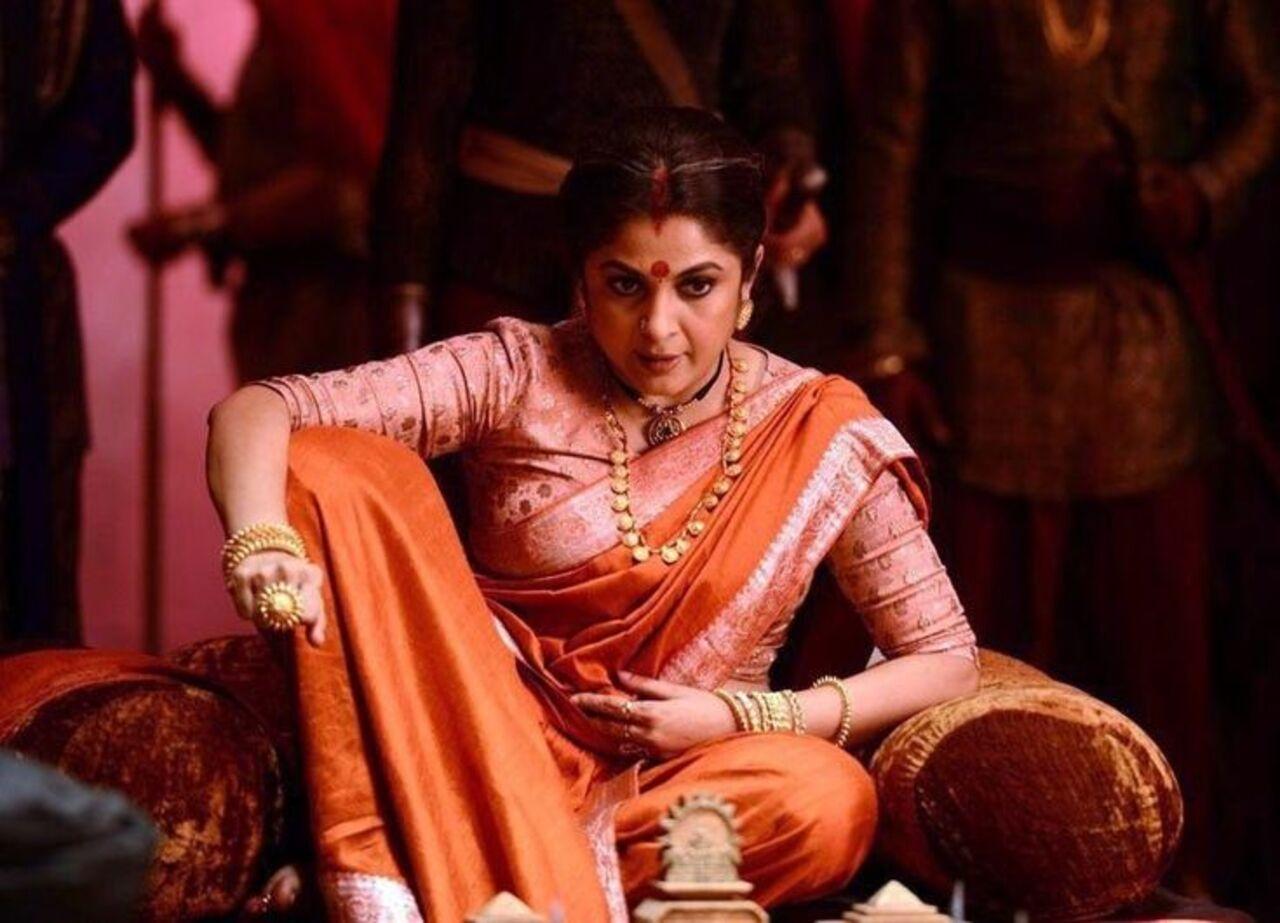 Ramya Krishnan in Baahubali
 Ramya Krishnan portrays Rajmata Sivagami Devi, the queen mother of the Mahishmati kingdom. Her character is central to the narrative, serving as the de facto ruler and making critical decisions that shape the kingdom's future. Sivagami is depicted as a powerful and authoritative figure, embodying wisdom, strength, and unwavering commitment to justice