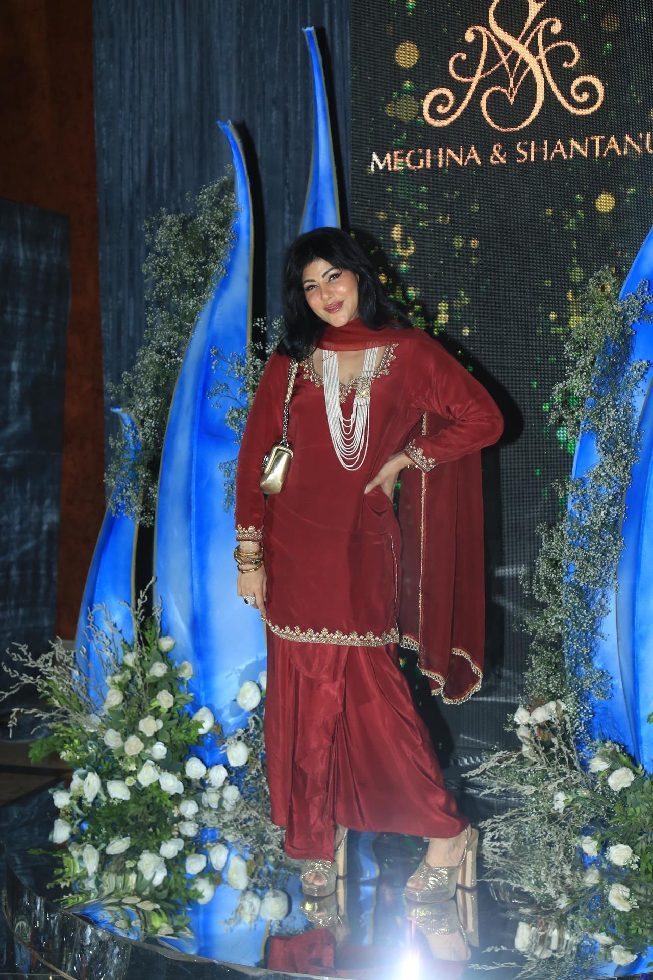 Producer Wardha Khan Nadiadwala stood out in all red sharara suit