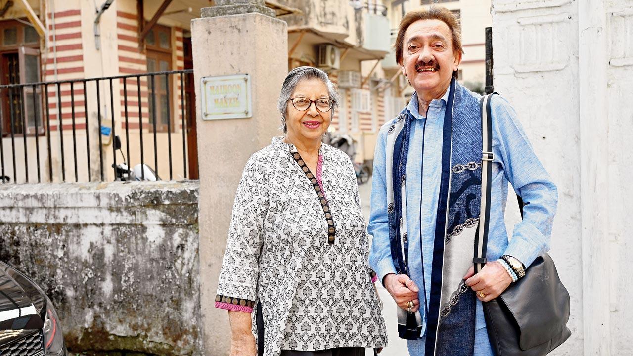 Fatima Pinto and Moin Beg outside Maimoon Manzil at the end of Spence Lane. Pics/Kirti Surve Parade