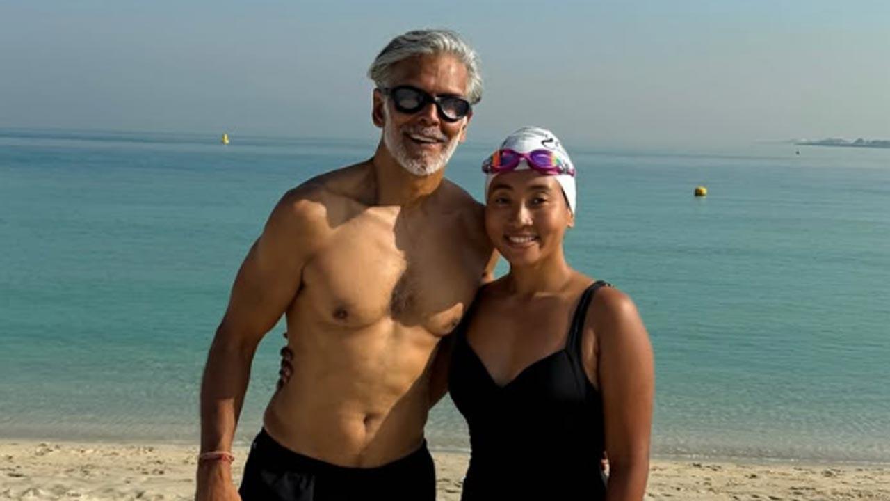 Milind Soman and Ankita Konwar give major fitness goals during their Dubai trip