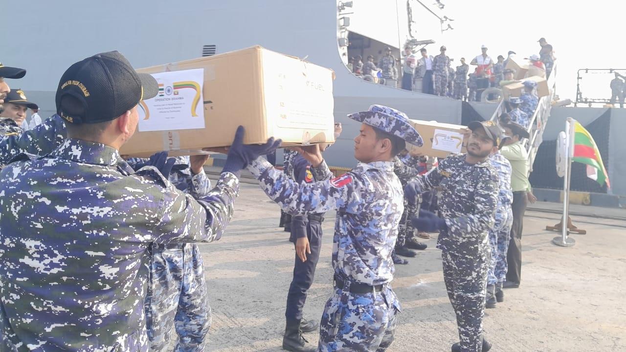 As the first responder region, Indian Navy remains steadfast in its resolve to provide aid and succour to those affected in Myanmar, the official statement said
