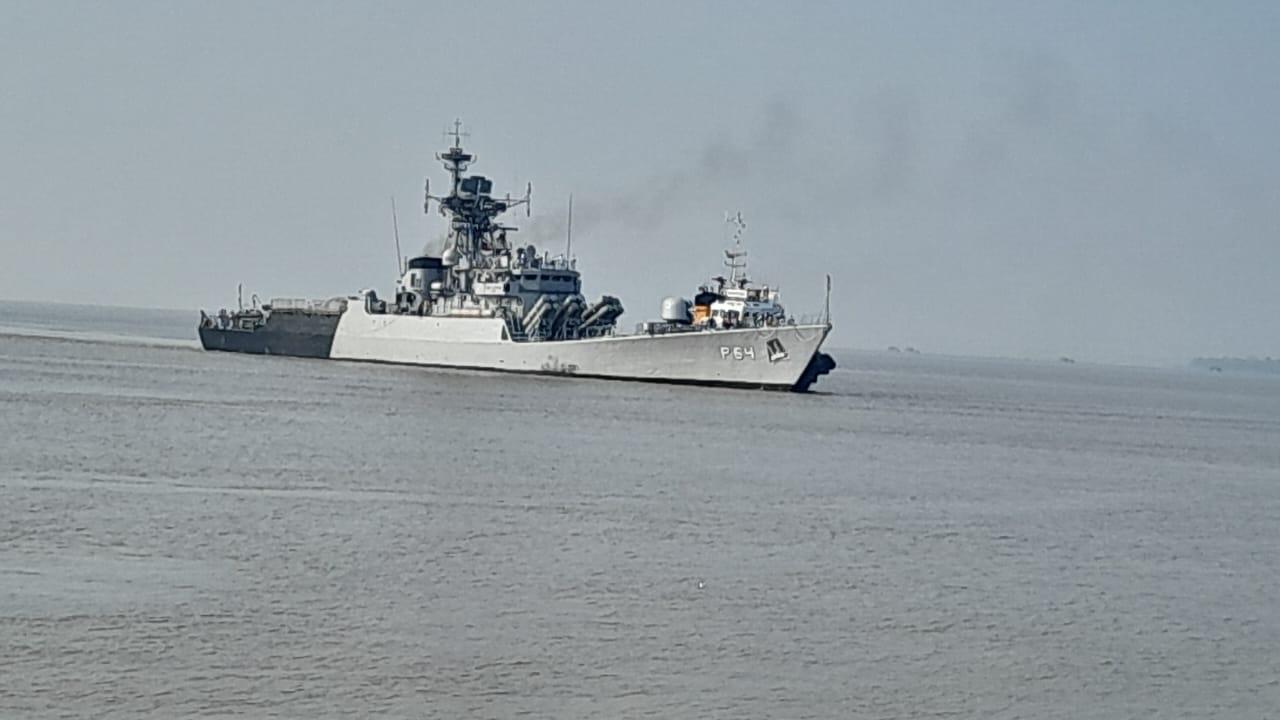 Further bolstering ongoing relief efforts, Indian Naval Ship Gharial was being loaded with substantial relief material weighing approx 440 tons including rice, edible oil and medicines, it said