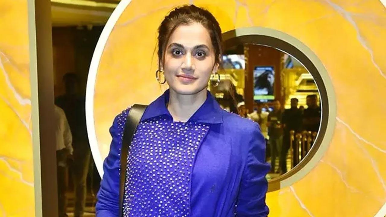 Taapsee Pannu gifts cycles to school girls in Barabanki during visit with husband