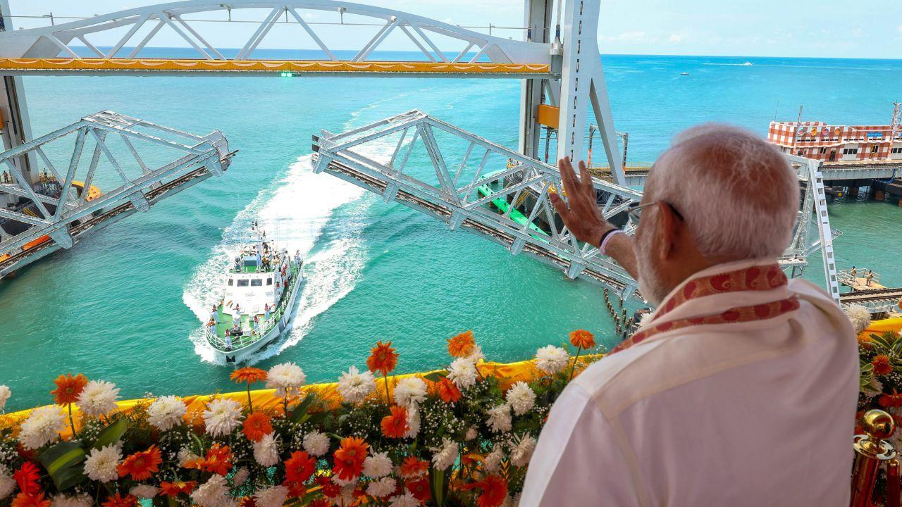 Tamil Nadu: PM Modi inaugurates new Pamban bridge, CM Stalin skips event