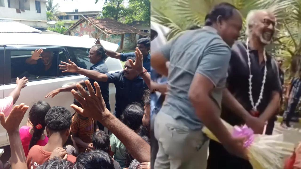 Scores of fans surrounded Rajinikanth's car in a bid to welcome him. He reached the hotel, where he was greeted by the staff with aarti, a garland, and a bouquet ahead of Jailer 2 shoot. Read full story here