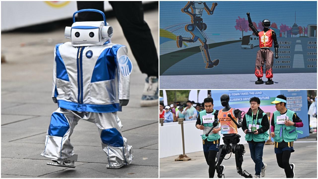 IN PHOTOS: Humanoid robots compete with humans in half-marathon in China