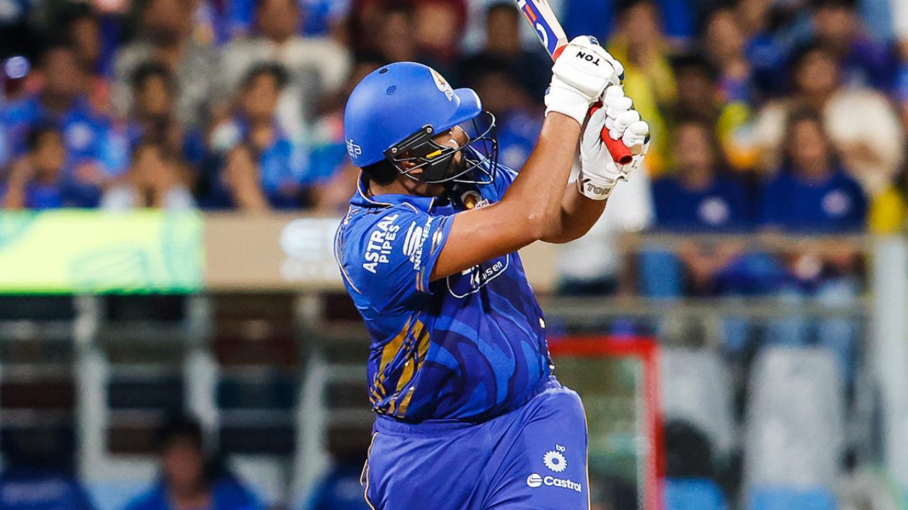 In the IPL 2025 match against Chennai Super Kings (CSK), Mumbai Indians (MI) premier batsman Rohit Sharma played an unbeaten knock of 76 runs off just 45 deliveries, which was laced with four boundaries and six maximums(Pic: X/@mipaltan)