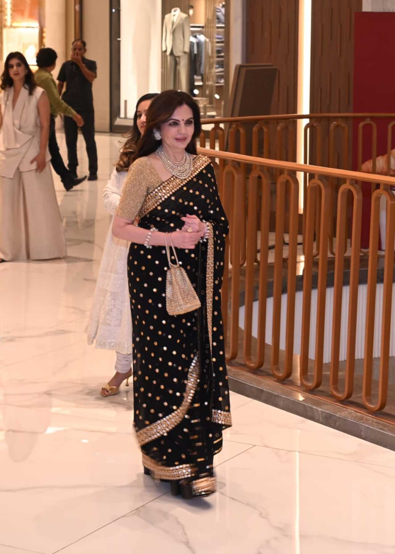 Nita Ambani was draped in an elegant saree for the store launch event