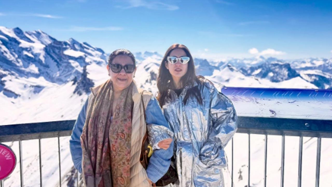 Sara Ali Khan vacays in Swiss alps with mother Amrita Singh and brother Ibrahim Ali Khan