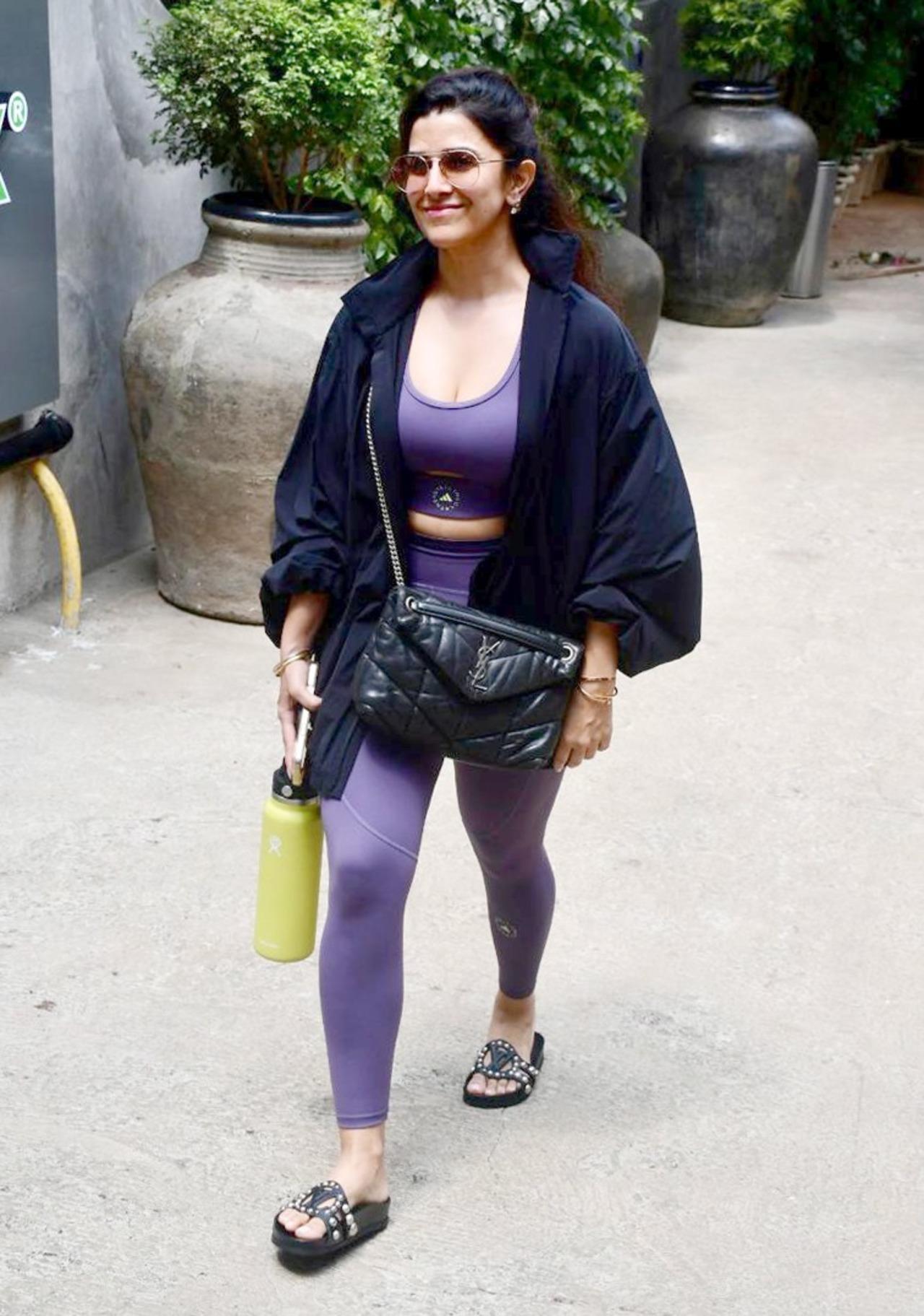 Nimrat Kaur was all smiles as she got popped post a workout session