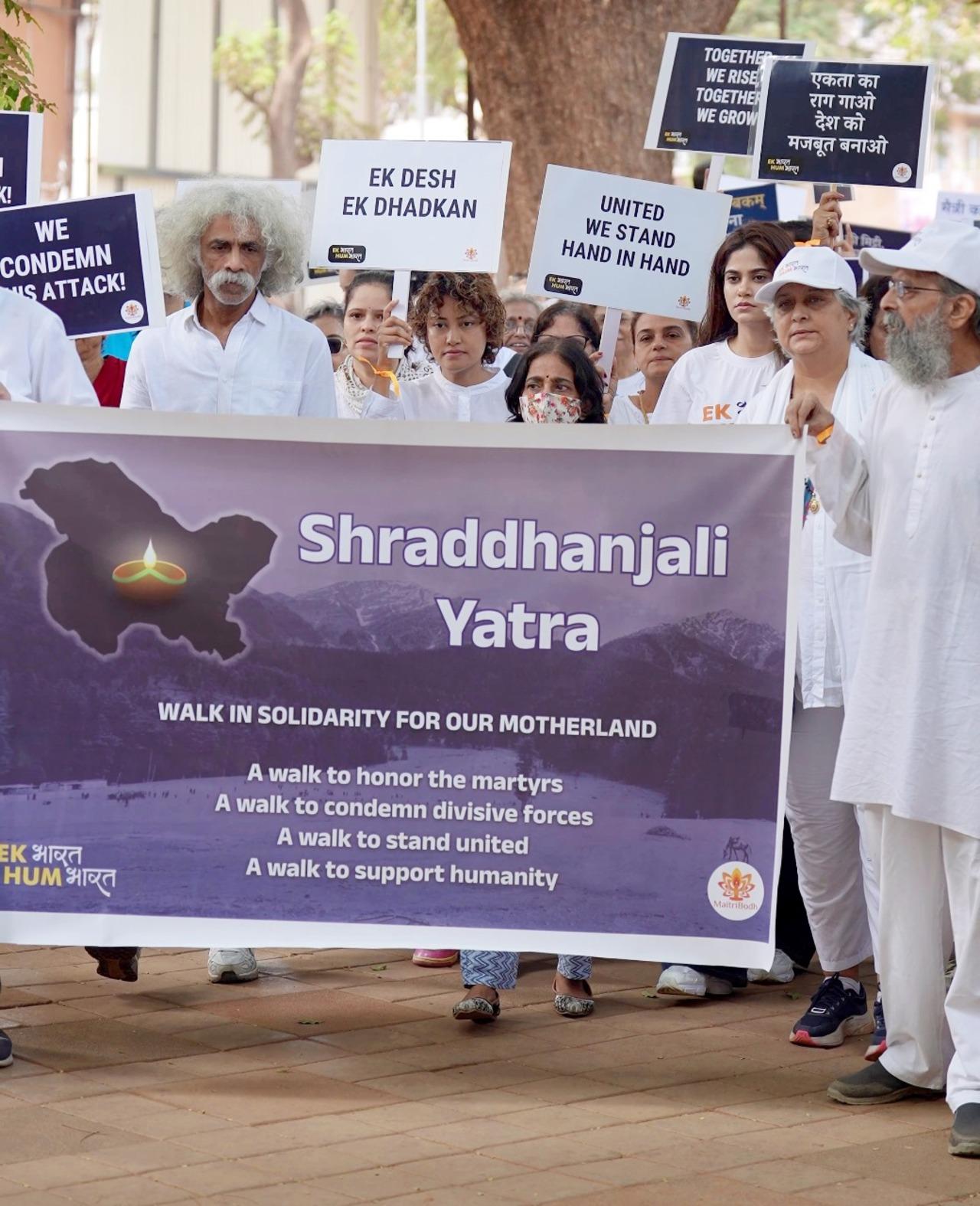 A peaceful rally was organised in the city today as celebs and other people gathered to mourn the victims of the Pahalgam terror attack and to send across a message of strength and unity